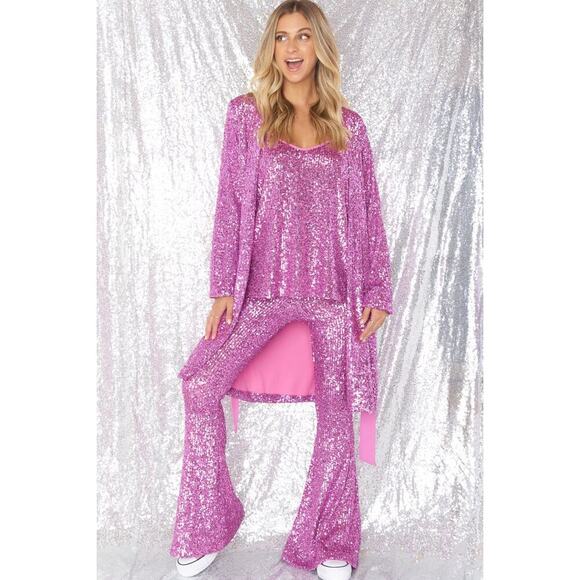 Show Me Your Mumu Encore Kimono Magenta Sequins Size XS - Picture 4 of 8